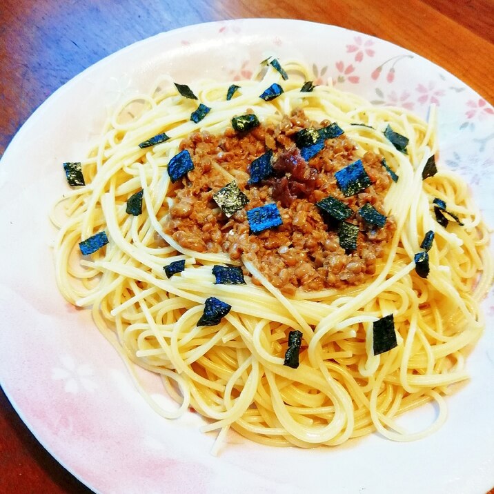 小さじで作る、だしがメインのコクうま納豆パスタ